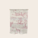 Toile de Jouy Vintage French Red Cream Pastoral Antique Art Print Wall Hanging Gallery Image 1