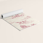 Toile de Jouy Vintage French Red Cream Pastoral Antique Art Print Yoga Mat Gallery Image 2