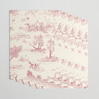 Toile de Jouy Vintage French Red Cream Pastoral Antique Art Print Wrapping Paper Gallery Image 3