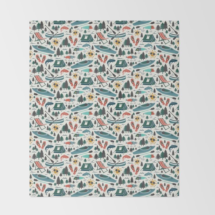 Lake Life - Summer Ivory Throw Blanket Gallery Image 2