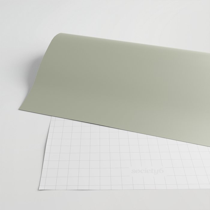 Solid Linen Sage Wrapping Paper Gallery Image 2