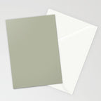 Solid Linen Sage Stationery Card Gallery Image 2