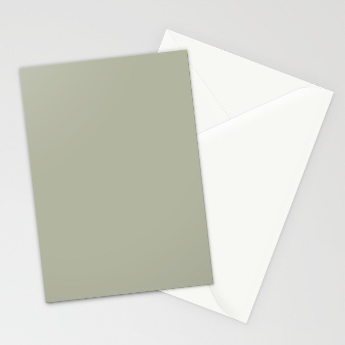 Solid Linen Sage Stationery Card Gallery Image 2