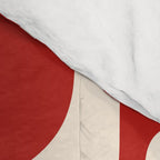 Mid Century Modern Piquet Abstract Multi Pattern in Red and Cream Comforter Gallery Image 4
