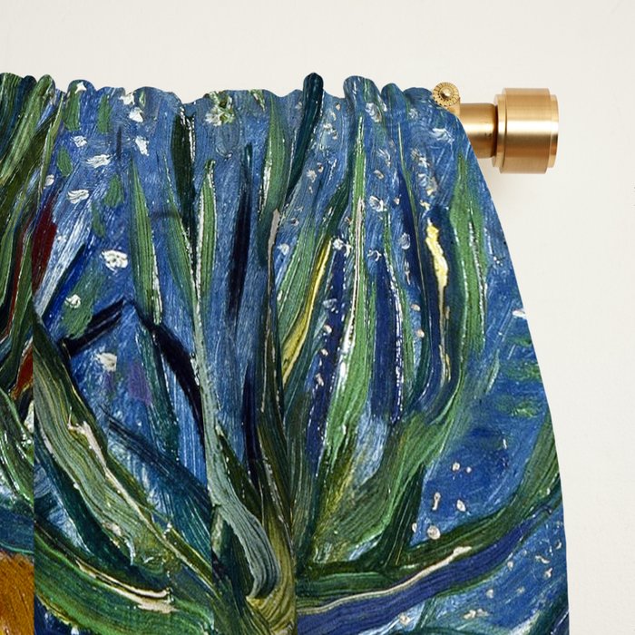 Vincent van Gogh Imperial Fritillaries in a Copper Vase 1887 (High Res & Restored Color Edit) Window Curtain Gallery Image 2