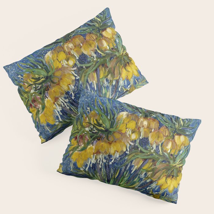 Vincent van Gogh Imperial Fritillaries in a Copper Vase 1887 (High Res & Restored Color Edit) Pillow Sham Gallery Image 3