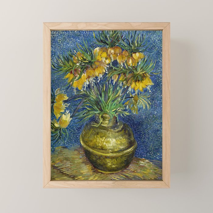 Vincent van Gogh Imperial Fritillaries in a Copper Vase 1887 (High Res & Restored Color Edit) Mini Art Print Gallery Image 1