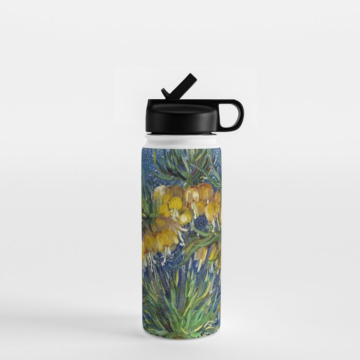 Vincent van Gogh Imperial Fritillaries in a Copper Vase 1887 (High Res & Restored Color Edit) Water Bottle Gallery Image 1