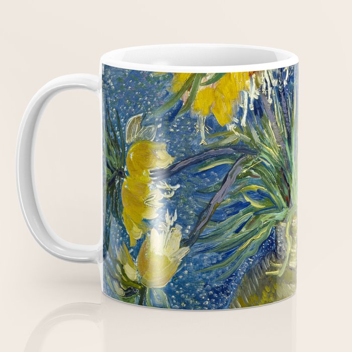 Vincent van Gogh Imperial Fritillaries in a Copper Vase 1887 (High Res & Restored Color Edit) Coffee Mug Gallery Image 3