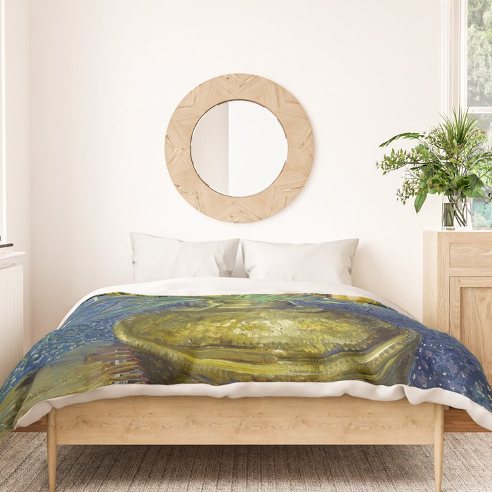 Vincent van Gogh Imperial Fritillaries in a Copper Vase 1887 (High Res & Restored Color Edit) Duvet Cover Gallery Image 3