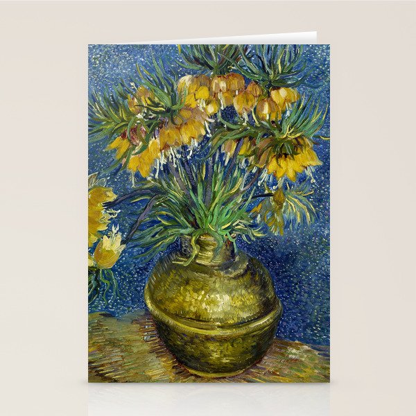 Vincent van Gogh Imperial Fritillaries in a Copper Vase 1887 (High Res & Restored Color Edit) Stationery Card Gallery Image 2