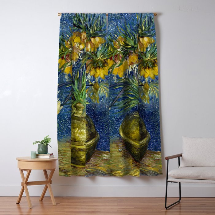 Vincent van Gogh Imperial Fritillaries in a Copper Vase 1887 (High Res & Restored Color Edit) Window Curtain Gallery Image 5