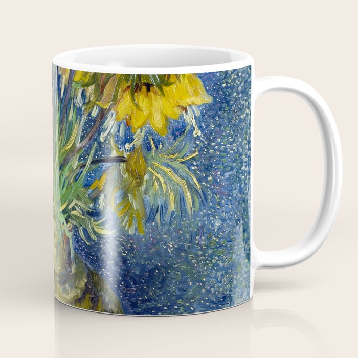 Vincent van Gogh Imperial Fritillaries in a Copper Vase 1887 (High Res & Restored Color Edit) Coffee Mug Gallery Image 1