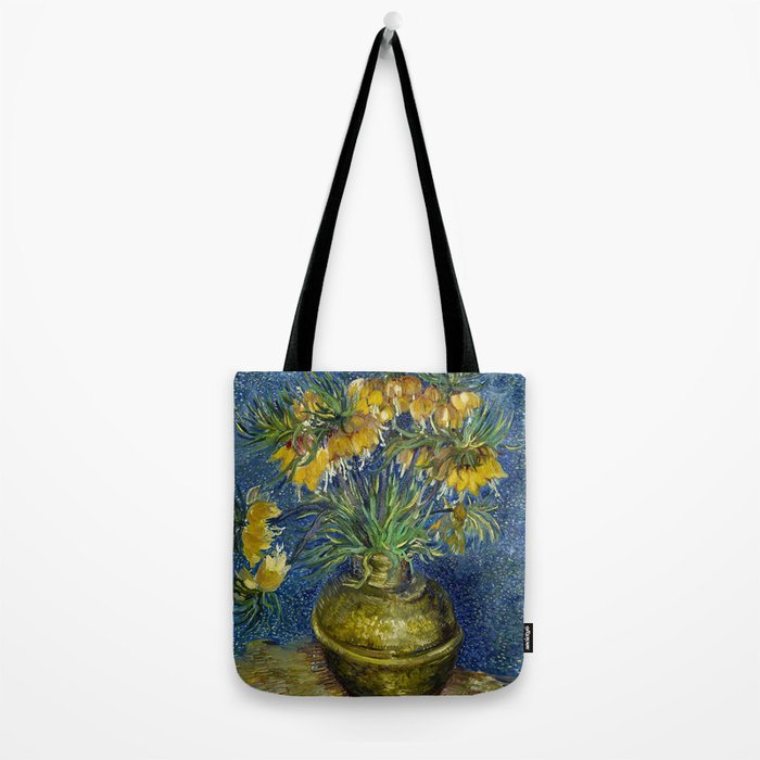 Vincent van Gogh Imperial Fritillaries in a Copper Vase 1887 (High Res & Restored Color Edit) Tote Bag Gallery Image 2