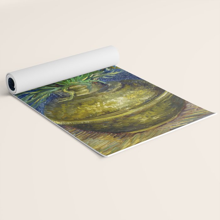 Vincent van Gogh Imperial Fritillaries in a Copper Vase 1887 (High Res & Restored Color Edit) Yoga Mat Gallery Image 2