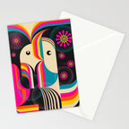 Folk Art Girls Illustration Stationery Card Gallery Image 2
