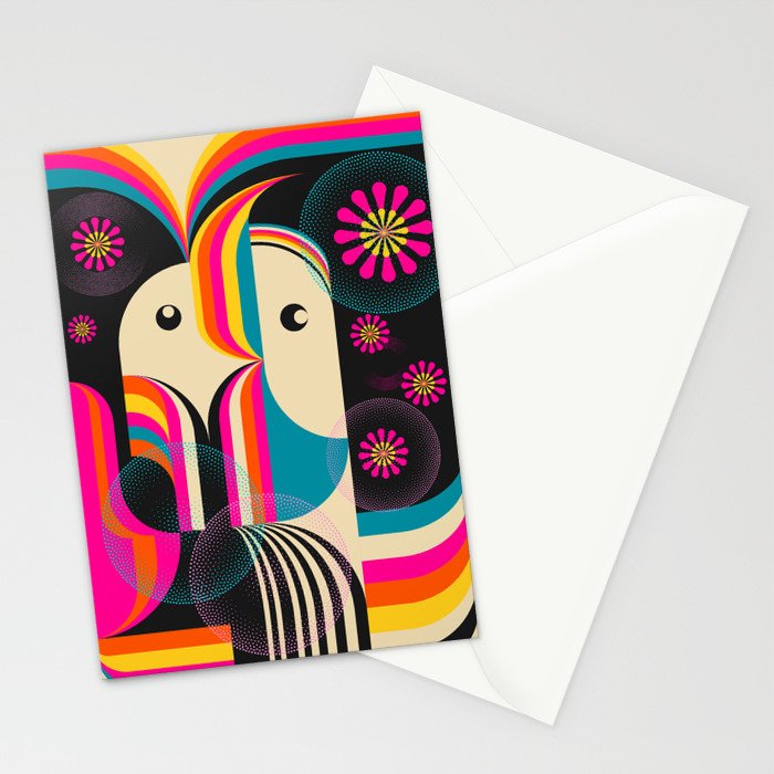 Folk Art Girls Illustration Stationery Card Gallery Image 2