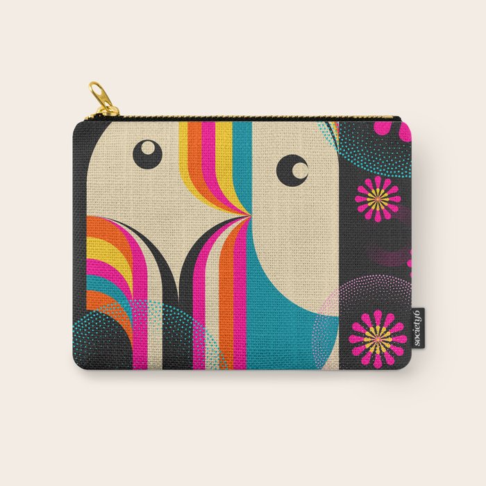 Folk Art Girls Illustration Carry All Pouch Gallery Image 1