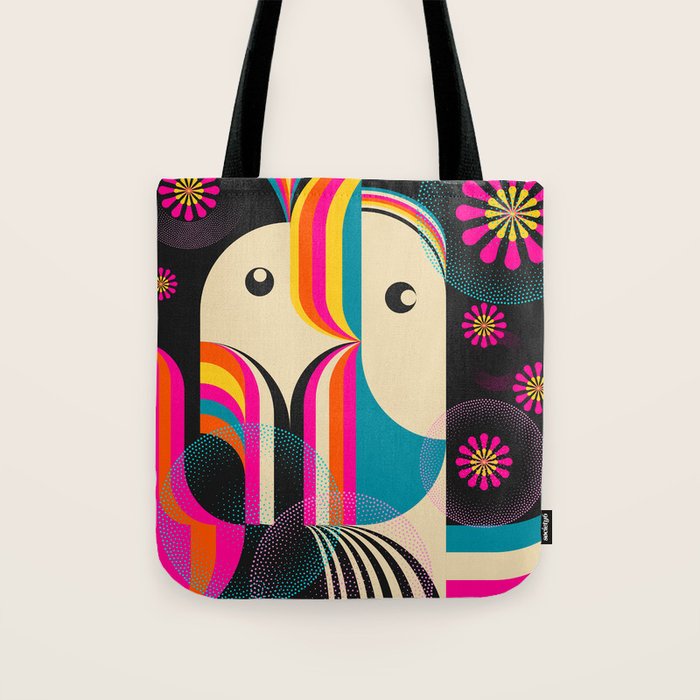 Folk Art Girls Illustration Tote Bag Gallery Image 1