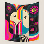 Folk Art Girls Illustration Wall Tapestry Gallery Image 4
