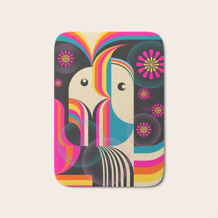 Folk Art Girls Illustration Bath Mat Gallery Image 1