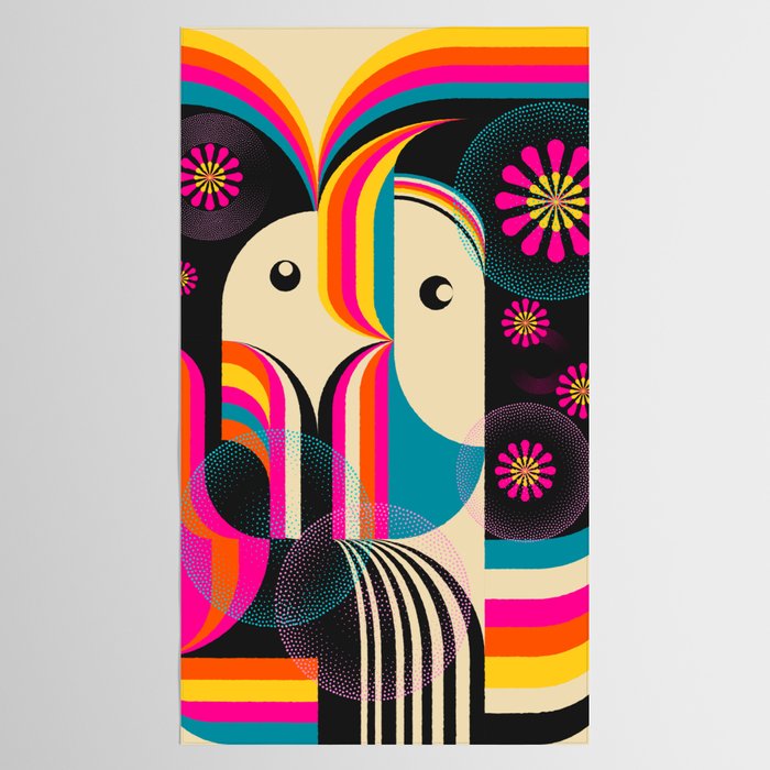 Folk Art Girls Illustration Tablecloth Gallery Image 2