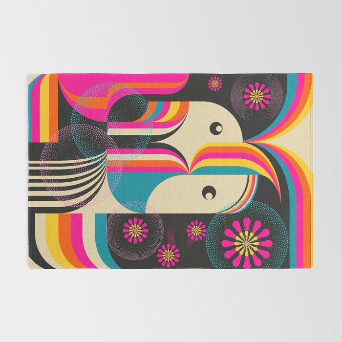 Folk Art Girls Illustration Rug Gallery Image 2