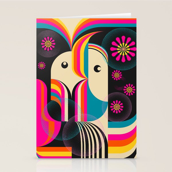 Folk Art Girls Illustration Stationery Card Gallery Image 2