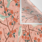 Birds In Cherry Blossom Trees Wall Tapestry Gallery Image 3