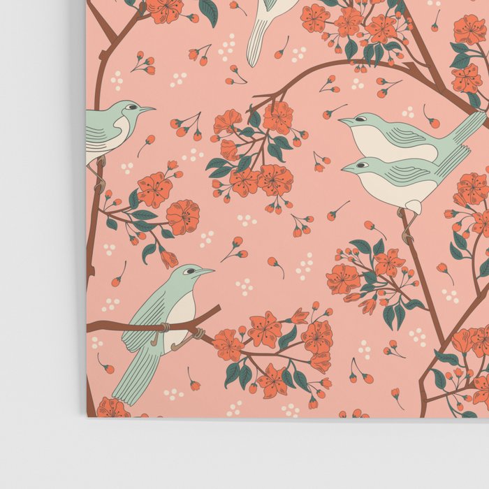 Birds In Cherry Blossom Trees Poster Gallery Image 3