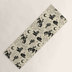 Cowboys and Cacti - cream and black Yoga Mat Gallery Image 1