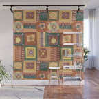 Brown Crochet Patchwork Wall Mural Gallery Image 1