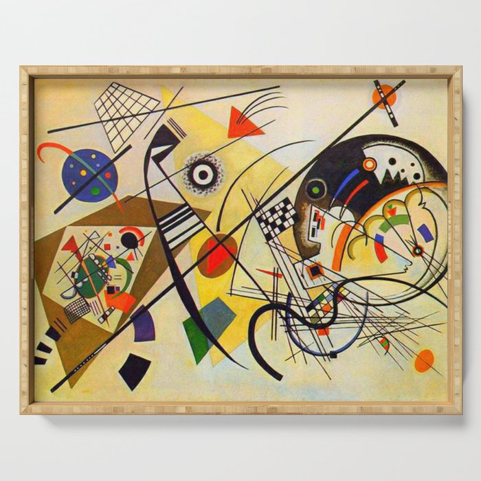 Wassily Kandinsky Transverse Line, colorful  Serving Tray Gallery Image 1