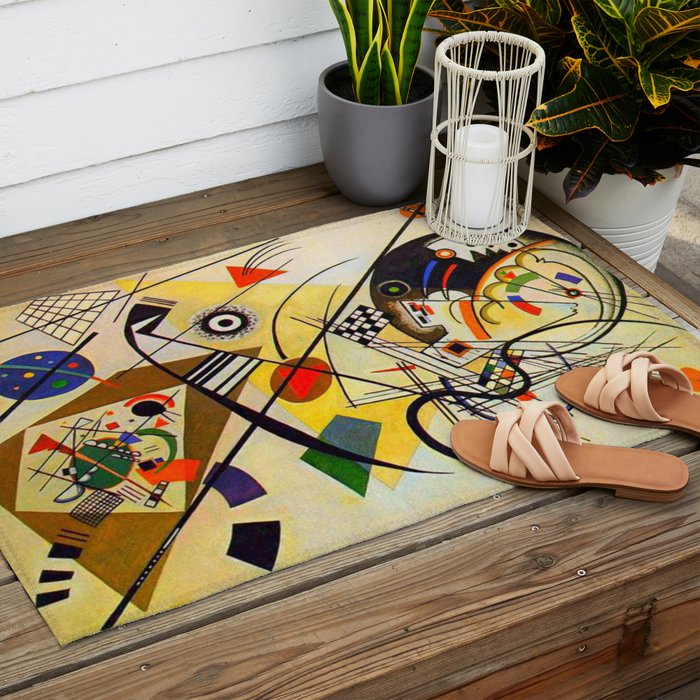 Wassily Kandinsky Transverse Line, colorful  Outdoor Rug Gallery Image 2