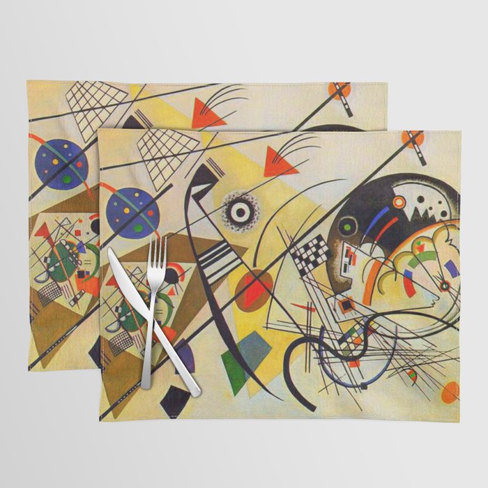 Wassily Kandinsky Transverse Line, colorful  Placemat Gallery Image 1