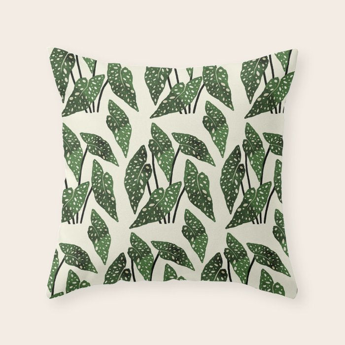 begonia maculata interior plant Throw Pillow Gallery Image 6