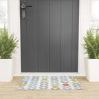 Mid Century Modern Retro Leaf and Circle Pattern Welcome Mat Gallery Image 3