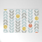 Mid Century Modern Retro Leaf and Circle Pattern Welcome Mat Gallery Image 1