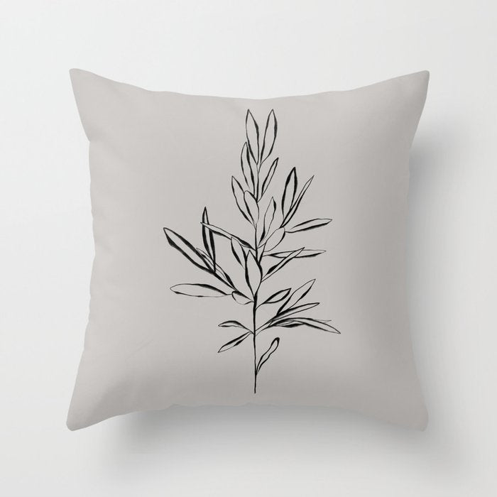 Elegant Olive Branch Throw Pillow Gallery Image 6