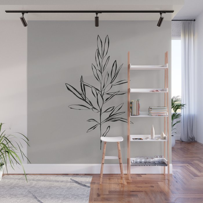 Elegant Olive Branch Wall Mural Gallery Image 1