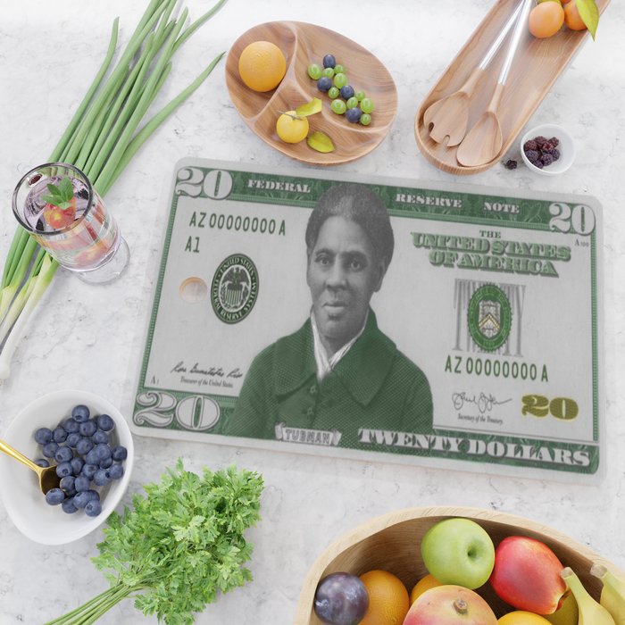 Proposed African American Icon Harriet Tubman Single U.S. Mint 20 Dollar bill Cutting Board Gallery Image 2