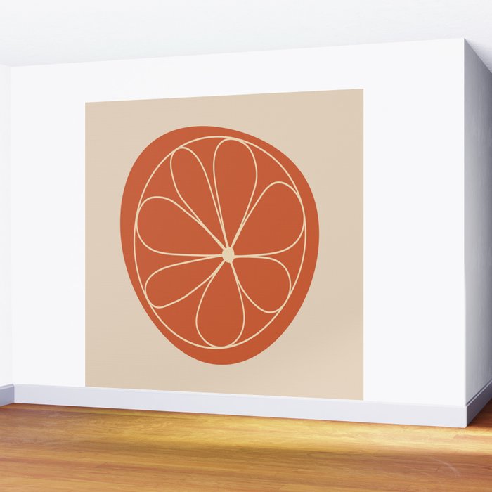 Daisy Line Abstract - Red Wall Mural Gallery Image 2
