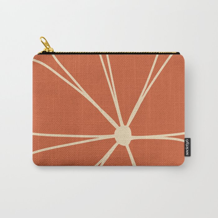 Daisy Line Abstract - Red Carry All Pouch Gallery Image 1