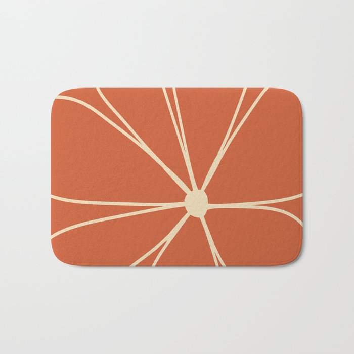 Daisy Line Abstract - Red Bath Mat Gallery Image 1