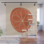 Daisy Line Abstract - Red Wall Mural Gallery Image 1
