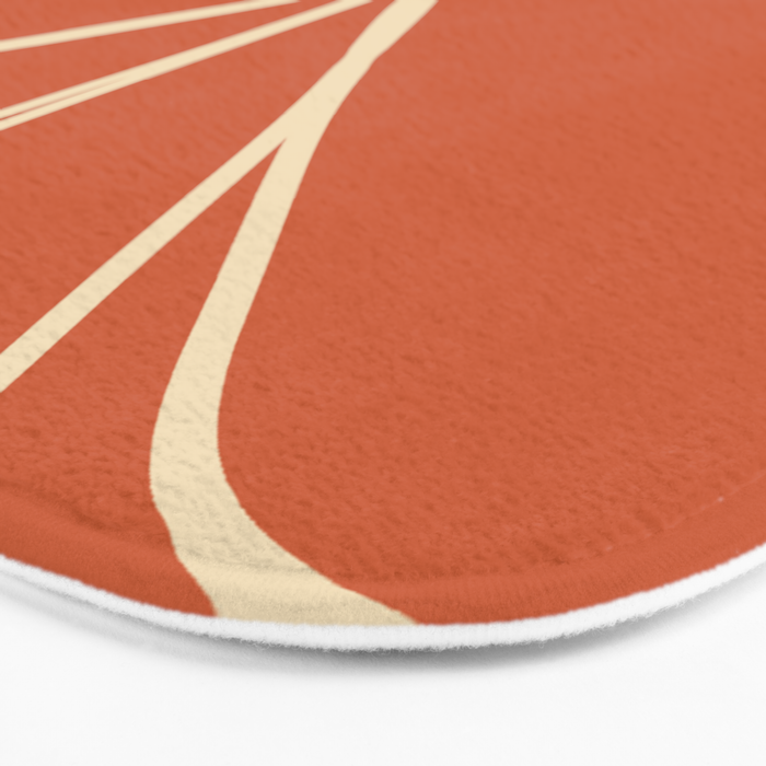 Daisy Line Abstract - Red Bath Mat Gallery Image 3