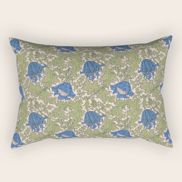 William Morris Blue Anemone  Rectangular Pillow Gallery Image 2
