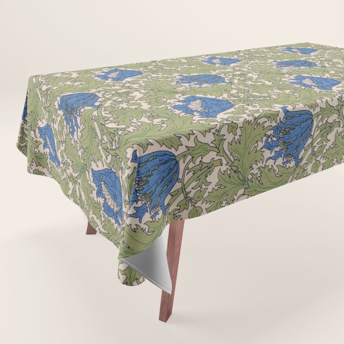 William Morris Blue Anemone  Tablecloth Gallery Image 1