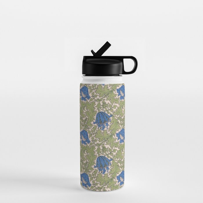 William Morris Blue Anemone  Water Bottle Gallery Image 1