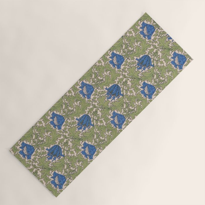 William Morris Blue Anemone  Yoga Mat Gallery Image 1